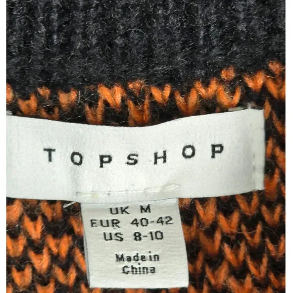 Topshop NWT KNITTED Zebra Fluffy Sweater size 8-10 oversized look - Picture 5 of 7